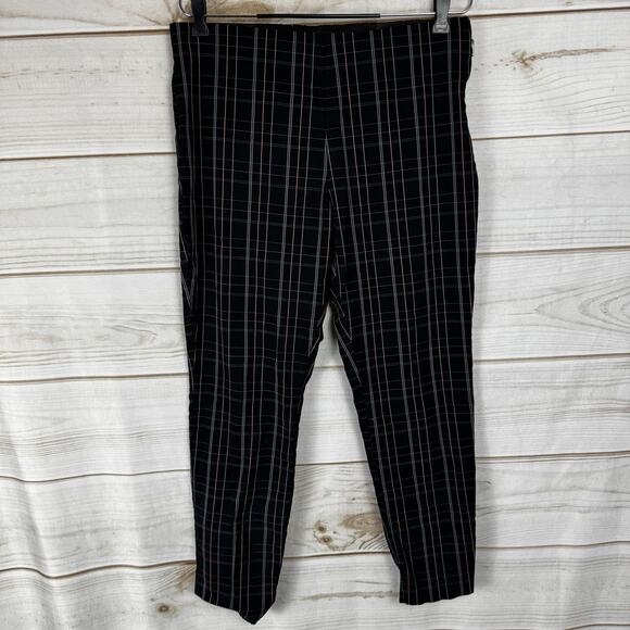A New Day Black/Coral High Rise Elastic Waist Pull On Ankle Length Pants Size 14 - Picture 3 of 11